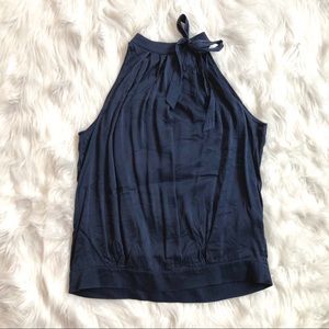 Mock Neck Silk Blouse | Sz Large